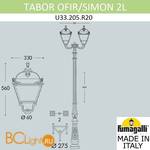 Садово-парковый фонарь Fumagalli Simon U33.205.R20.AYH27 - Схема