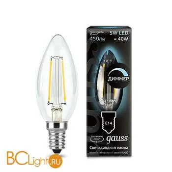 Лампа Gauss LED Filament Свеча dimmE14 5W 450lm 4100К 103801205-D