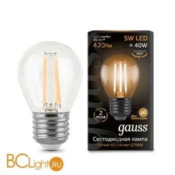 Лампа Gauss LED Filament Globe E27 5W 2700K 105802105