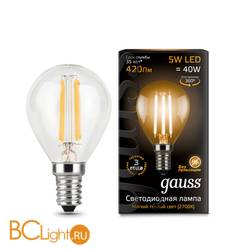 Лампа Gauss LED Filament Globe E14 5W 2700K 105801105