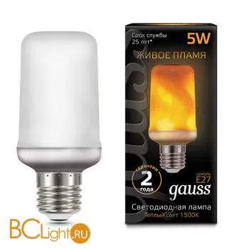 Лампа Gauss LED T65 Flame 5W E27 20-80lm 1500K 157402105