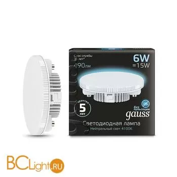 Лампа Gauss LED GX53 6W 490lm 4100K 108008206