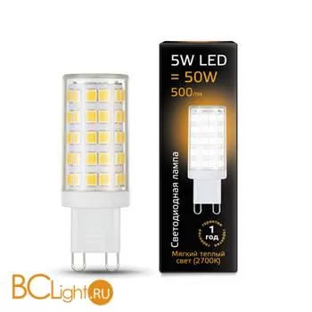 Лампа Gauss LED G9 AC185-265V 5W 500lm 2700K 107309105