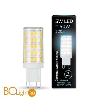 Лампа Gauss LED G9 AC185-265V 5W 520lm 4100K 107309205
