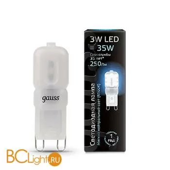 Лампа Gauss LED G9 AC220-240V 3W 250lm 4100K 107409203