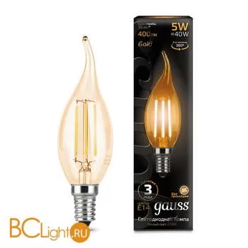 Лампа Gauss LED Filament Свеча на ветру E14 5W 400lm 2700K 104801005