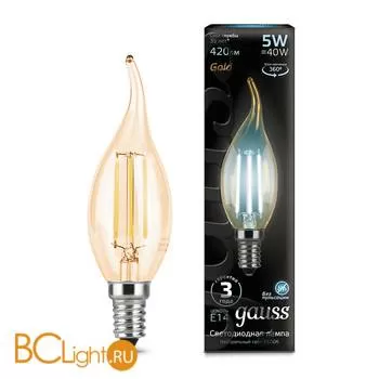 Лампа Gauss LED Filament Свеча на ветру E14 5W 420lm 4100K 104801805