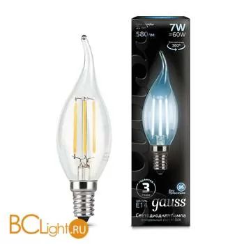 Лампа Gauss LED Filament Свеча на ветру E14 7W 580lm 4100К 104801207