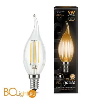 Лампа Gauss LED Filament Свеча на ветру E14 9W 680lm 2700K 104801109