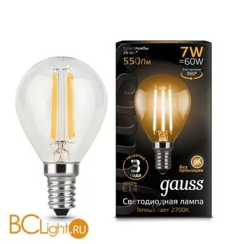 Лампа Gauss LED Filament Шар E14 7W 550lm 2700K 105801107