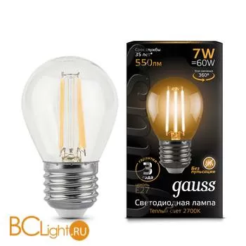 Лампа Gauss LED Filament Шар E27 7W 550lm 2700K 105802107