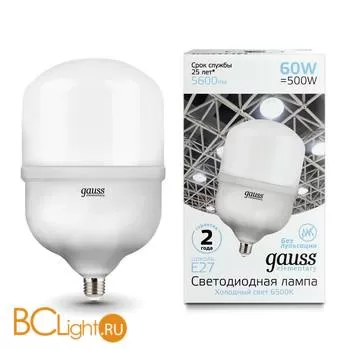 Лампа Gauss Elementary LED T160 E27 60W 5600lm 180-240V 6500K 63236