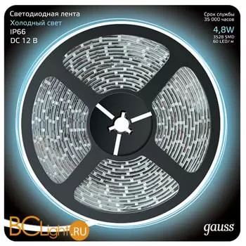 Лента LED Gauss 4.8W 12V DC 6500K IP66 311000305