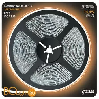 Лента LED Gauss 14.4W 12V DC 2700K IP66 311000114
