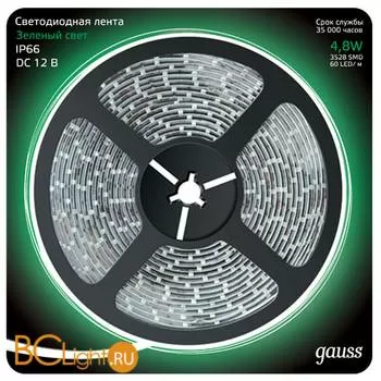 Лента LED Gauss 4.8W 12V DC зеленый 312000605