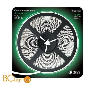 Лента LED Gauss 4.8W 12V DC зеленый IP66 311000605