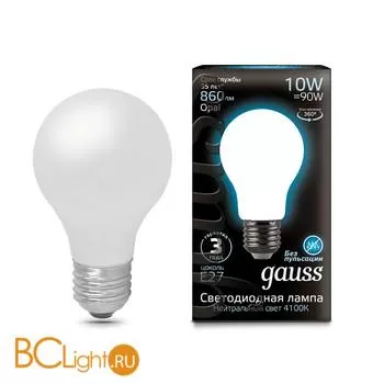 Лампа Gauss LED Filament A60 OPAL E27 10W 860lm 4100К 102202210