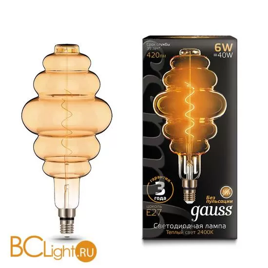 Лампа Gauss BD200 6W E27 Golden 2400K 158802006