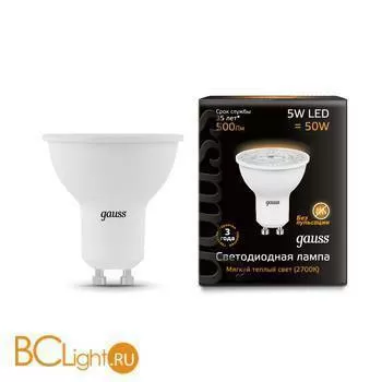 Лампа Gauss LED MR16 GU10-dim 5W 3000K диммируемая 101506105-D