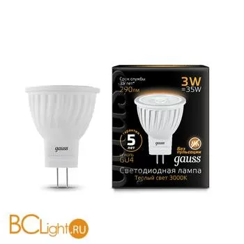 Лампа Gauss LED MR11 GU4 3W 290lm 2700K 132517103