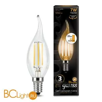 Лампа Gauss LED Filament Свеча на ветру E14 7W 550lm 2700K 104801107-S