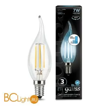 Лампа Gauss LED Filament Свеча на ветру E14 7W 580lm 4100K 104801207-S