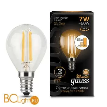 Лампа Gauss LED Filament Шар E14 7W 550lm 2700K 105801107-S