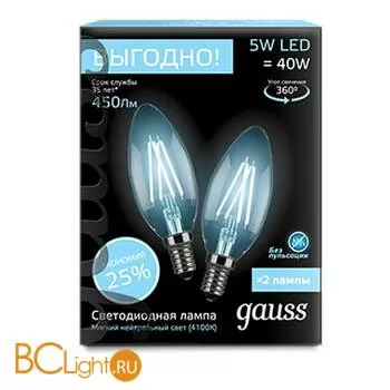 Лампа Gauss E14 5W 4100К (2 лампы в упаковке) 103801205P