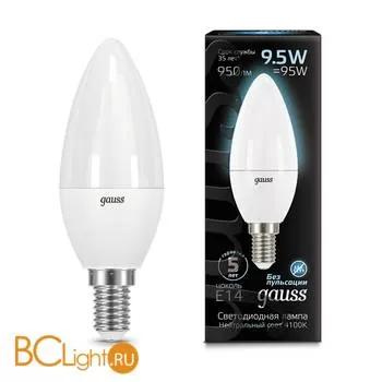 Лампа Gauss LED Свеча E14 9.5W 950lm 4100К 103101210