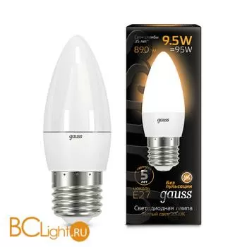 Лампа Gauss LED Свеча E27 9.5W 890lm 3000К 103102110