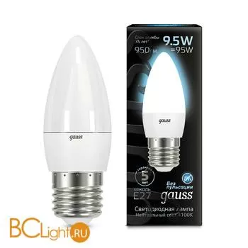 Лампа Gauss LED Свеча E27 9.5W 950lm 4100К 103102210