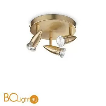 Спот (точечный светильник) Ideal Lux Alfa Pl3 Ottone Satinato 119878