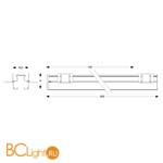 Встраиваемый магнитный шинопровод Ideal Lux Arca PROFILE 3000 mm RECESSED 222882 черный - Схема