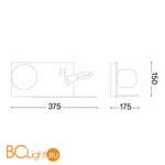 Настенный светильник Ideal Lux Book BOOK-2 AP2 NERO 174846 - Схема