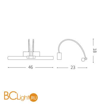 Подсветка для картин Ideal Lux Bow Ap66 Ottone Satinato 121178 - Схема