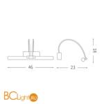 Подсветка для картин Ideal Lux Bow Ap66 Ottone Satinato 121178 - Схема