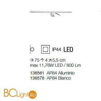 Подсветка для картин Ideal Lux Edgar AP84 ALLUMINIO 136561 - Схема