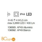 Подсветка для картин Ideal Lux Edgar AP49 ALLUMINIO 136585 - Схема