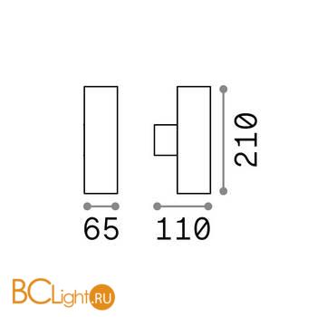 Настенный светильник Ideal Lux GUN AP2 SMALL NERO 100395 - Схема