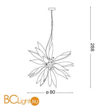 Подвесной светильник Ideal Lux Leaves Sp12 Bianco 112268 - Схема