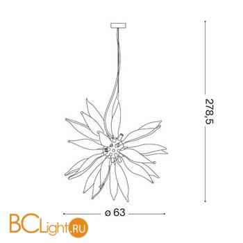 Подвесной светильник Ideal Lux Leaves Sp8 Bianco 111957 - Схема