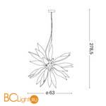 Подвесной светильник Ideal Lux Leaves Sp8 Bianco 111957 - Схема