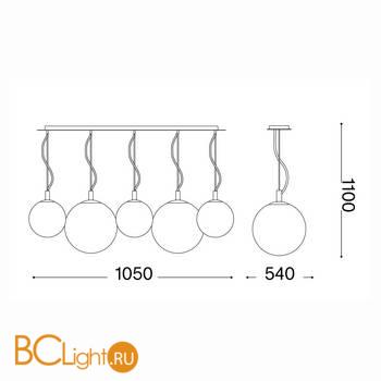 Подвесной светильник Ideal Lux Mapa Bianco SP5 043562 - Схема