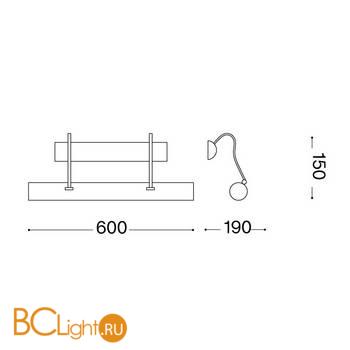 Подсветка для картин Ideal Lux Mirror-10 AP4 Brunito 017310 - Схема