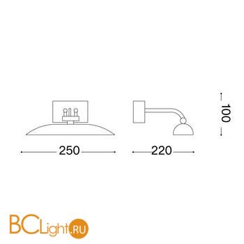 Подсветка для картин Ideal Lux Mirror-20 AP2 Brunito 017327 - Схема