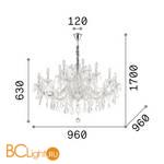 Люстра Ideal Lux NAPOLEON SP18 CROMO 167268 - Схема