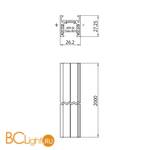Трековый шинопровод Ideal Lux Oxy OXY PROFILE 2000 mm LOW 224725 черный - Схема
