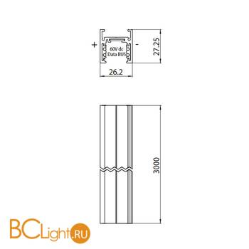 Трековый шинопровод Ideal Lux Oxy OXY PROFILE 3000 mm LOW 224732 черный - Схема