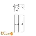 Трековый шинопровод Ideal Lux Oxy OXY PROFILE 3000 mm LOW 224732 черный - Схема