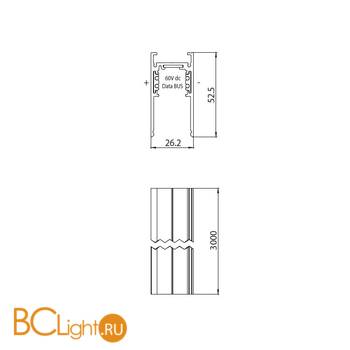 Трековый шинопровод Ideal Lux Oxy OXY PROFILE 3000 mm HIGH черный - Схема